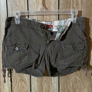 Short shorts with tie up sides